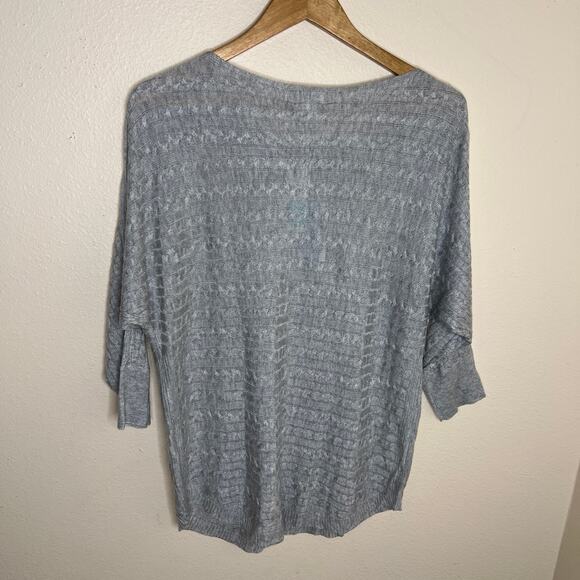 Market & Spruce Cable Knit Dolman Pullover Gray Small - Picture 5 of 8